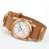 Boderry Watch Co. VOYAGER - 100M Waterproof Bronze Automatic Field Watch | White, view 5