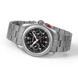 Boderry Watch Co. VOYAGER Chronograph - Titanium Mechanical Field Watch, 100M Water Resistant | Black/Bracelet, view 4