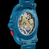 Boderry Watch Co. VOYAGER Chronograph - Titanium Mechanical Field Watch, 100M Water Resistant | Cerulean Blue/Bracelet, view 2