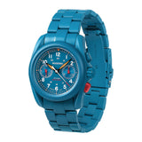 Boderry Watch Co. VOYAGER Chronograph - Titanium Mechanical Field Watch, 100M Water Resistant | Cerulean Blue/Bracelet, view 6