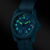 Boderry Watch Co. VOYAGER S72 – 72-Hour Power Reserve Titanium Automatic Field Watch, 100M Water Resistant | Cerulean Blue, view 2