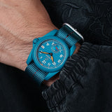 Boderry Watch Co. VOYAGER S72 – 72-Hour Power Reserve Titanium Automatic Field Watch, 100M Water Resistant | Cerulean Blue, view 3
