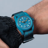 Boderry Watch Co. VOYAGER S72 – 72-Hour Power Reserve Titanium Automatic Field Watch, 100M Water Resistant | Cerulean Blue, view 5