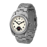 Boderry Watch Co. VOYAGER S72 – 72-Hour Power Reserve Titanium Automatic Field Watch, 100M Water Resistant | Cream/Bracelet, view 6