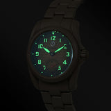 Boderry Watch Co. VOYAGER S72 – 72-Hour Power Reserve Titanium Automatic Field Watch, 100M Water Resistant | Desert Tan/Bracelet, view 2