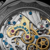 Boderry Watch Co. VOYAGER Chronograph - Titanium Mechanical Field Watch, 100M Water Resistant | Cerulean Blue, view 6