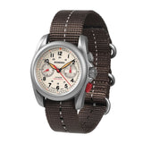Boderry Watch Co. VOYAGER Chronograph - Titanium Mechanical Field Watch, 100M Water Resistant | Cream/Bracelet, view 3