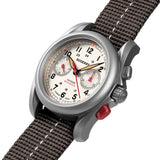 Boderry Watch Co. VOYAGER Chronograph - Titanium Mechanical Field Watch, 100M Water Resistant | Cream/Bracelet, view 5