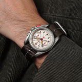 Boderry Watch Co. VOYAGER Chronograph - Titanium Mechanical Field Watch, 100M Water Resistant | Cream, view 2