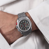 Boderry Watch Co. VOYAGER Chronograph - Titanium Mechanical Field Watch, 100M Water Resistant | Grey/Bracelet, view 3