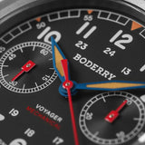 Boderry Watch Co. VOYAGER Chronograph - Titanium Mechanical Field Watch, 100M Water Resistant | Grey/Bracelet, view 6