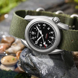 Boderry Watch Co. VOYAGER - 100M Waterproof Titanium Automatic Field Watch | Black/ArmyGreen, view 3