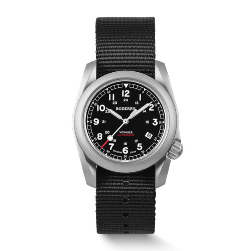 Boderry Watch Co. VOYAGER - 100M Waterproof Titanium Automatic Field Watch | Black