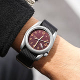 Boderry Watch Co. VOYAGER - 100M Waterproof Titanium Automatic Field Watch | Claret-Day,Date, view 4