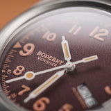 Boderry Watch Co. VOYAGER - 100M Waterproof Titanium Automatic Field Watch | Claret-Red Day,Date, view 3