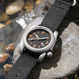 Boderry Watch Co. VOYAGER - 100M Waterproof Titanium Automatic Field Watch | Volcanic Gray-Day,Date, view 4