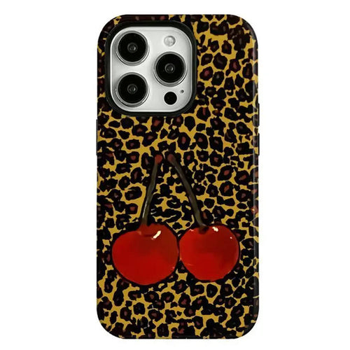 Boogzel Apparel 00's Style Cherry Leopard iPhone Case