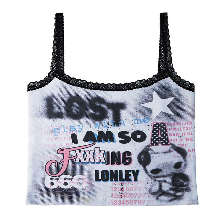 Boogzel Apparel 00's Style I Am So Lonely Skinny Tank