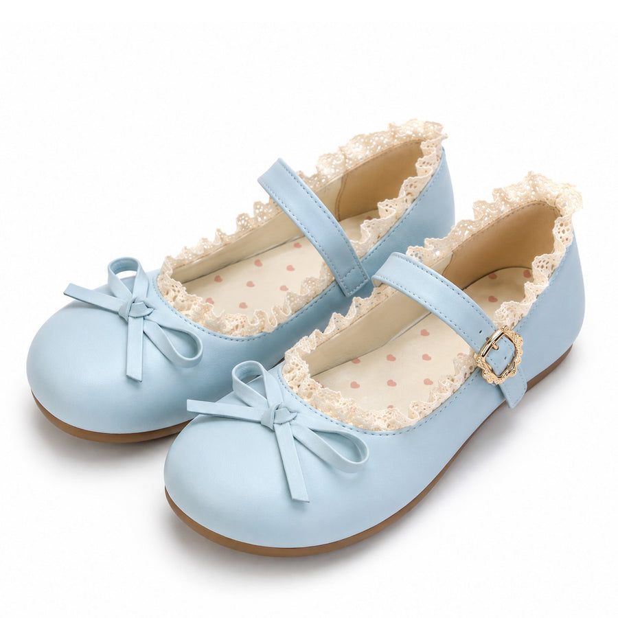 Boogzel Apparel 2.0 Coquette Lace Trim Mary Jane Flats