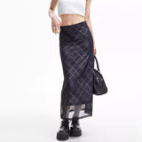 Boogzel Apparel Less Conversation Plaid Maxi Skirt, view 3