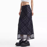 Boogzel Apparel Less Conversation Plaid Maxi Skirt, view 5