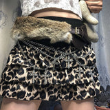 Boogzel Apparel 2000s Aesthetic Faux Fur Belt, view 2