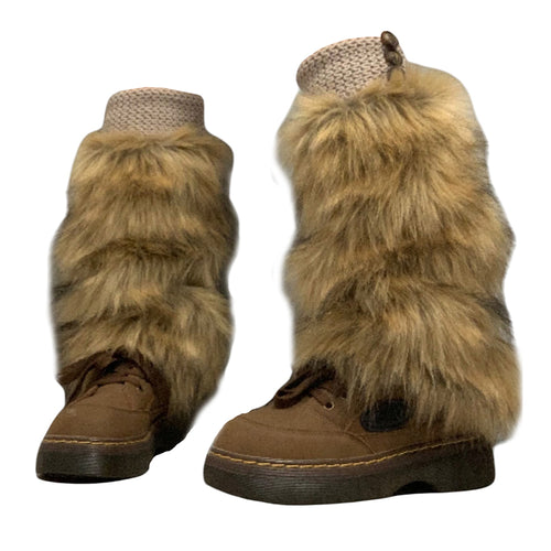 Boogzel Apparel 2000s Aesthetic Faux Fur Leg Warmers