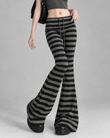 Boogzel Apparel 2000s Aesthetic Striped Flare Pants, view 4
