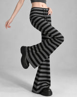 Boogzel Apparel 2000s Aesthetic Striped Flare Pants, view 5