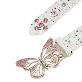 Boogzel Apparel 2000s Butterfly Rhinestone Buckle Belt, view 3