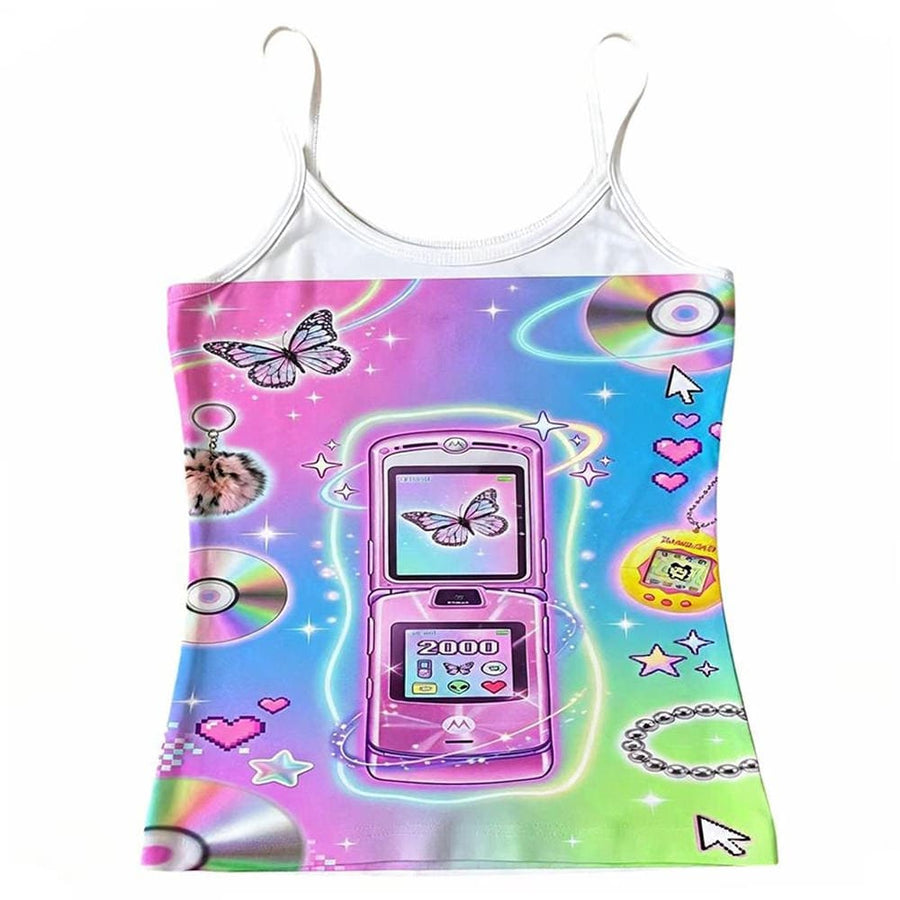 Boogzel Apparel 2000s Era Flip Phone Tank Top