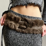 Boogzel Apparel 2000s Faux Fur Leather Belt, view 4