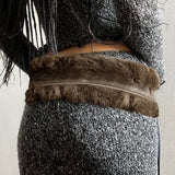 Boogzel Apparel 2000s Faux Fur Leather Belt, view 5