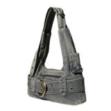 Boogzel Apparel 2000s Icon Denim Buckle Shoulder Bag, view 2