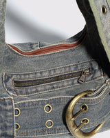 Boogzel Apparel 2000s Icon Denim Buckle Shoulder Bag, view 5