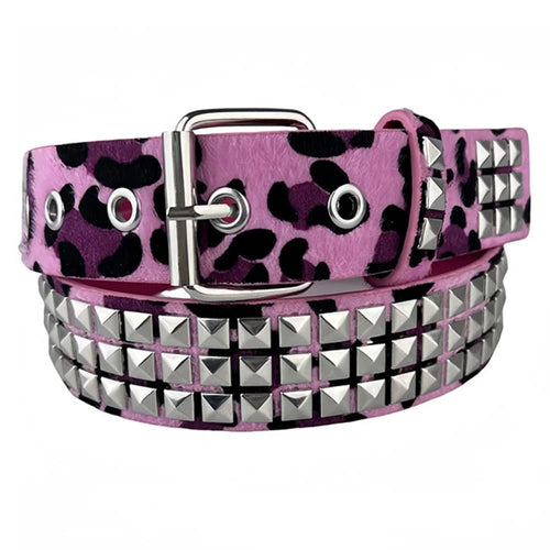 Boogzel Apparel 2000s Leopard Studded Belt