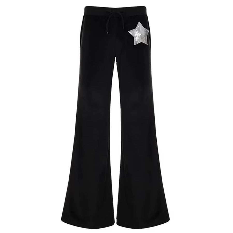 Boogzel Apparel 2000s Popstar Velour Flared Pants