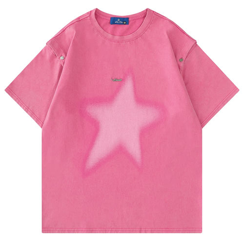 Boogzel Apparel 2000s Star Graffiti Pink T-Shirt