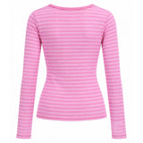 Boogzel Apparel 2000s Striped Henley Long Sleeve Top, view 5