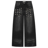 Boogzel Apparel 2000s Studded Wide Leg Jeans, view 4