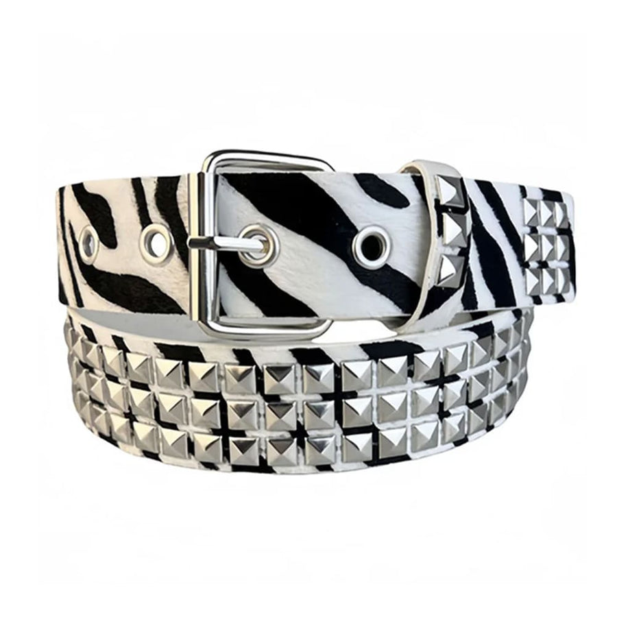 Boogzel Apparel 2000s Zebra Studded Belt