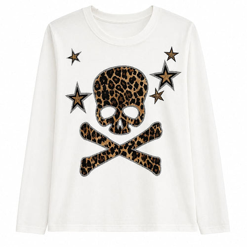 Boogzel Apparel 2007 Era Leopard Skull Long Sleeve Top