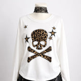 Boogzel Apparel 2007 Era Leopard Skull Long Sleeve Top, view 2