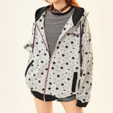 Boogzel Apparel 2010’s Grey Star Print Zip Up Hoodie, view 3