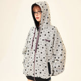 Boogzel Apparel 2010’s Grey Star Print Zip Up Hoodie, view 5