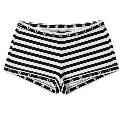 Boogzel Apparel 2010s Style Striped Booty Shorts