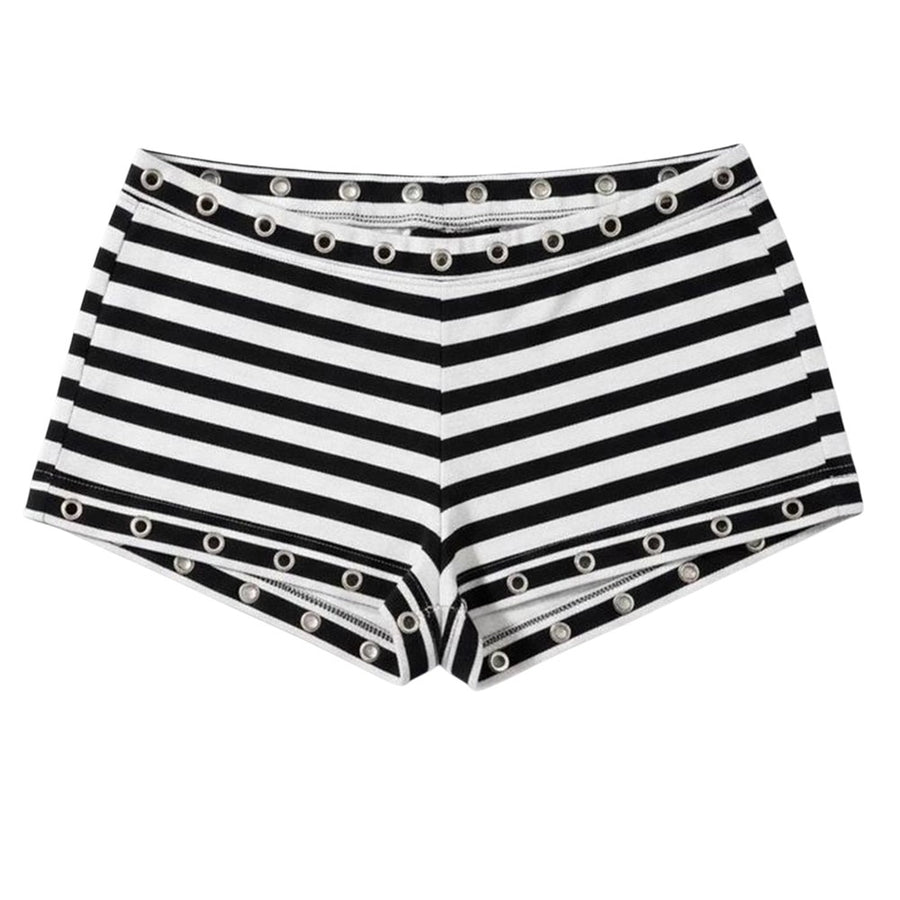 Boogzel Apparel 2010s Style Striped Booty Shorts