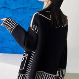 Boogzel Apparel 2D Cartoon Outline Knitted Cardigan, view 3