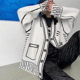 Boogzel Apparel 2D Cartoon Outline Knitted Cardigan, view 4