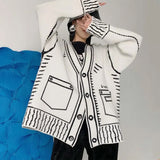 Boogzel Apparel 2D Cartoon Outline Knitted Cardigan, view 5